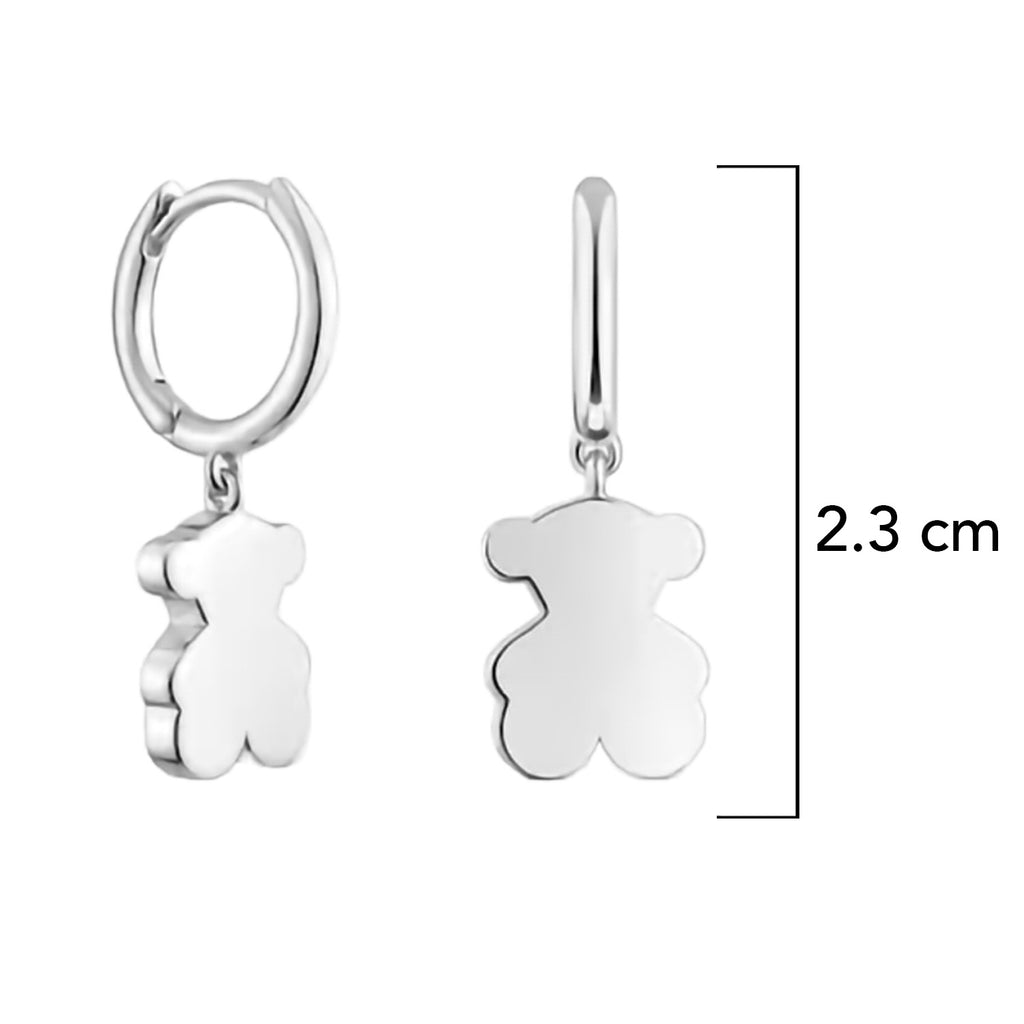 Arracada Huggies Inspirado Osos 1:1 Liso Plata .925