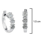 Arracada Huggies Inspirado Osos 1.1 , Multi Oso con Circonias Plata .925 con Baño de Rodio