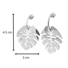 Arete Mediano Hoja Lisa Calada Plata .925