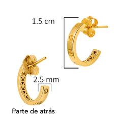 Arracada Inspirada Cartier 1:1 Amor, Plata .925 con Baño de Oro 18k