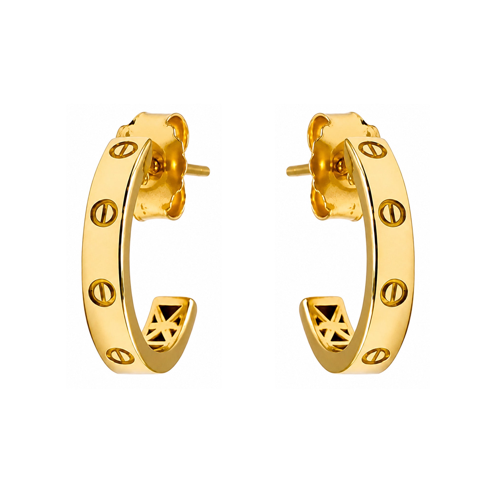 Arracada Inspirada Cartier 1:1 Amor, Plata .925 con Baño de Oro 18k
