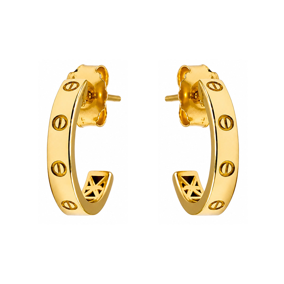Arracada Inspirada Cartier 1:1 Amor, Plata .925 con Baño de Oro 18k