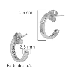 Arracada Inspirada Cartier 1:1 Amor, Plata .925 con Baño de Rodio