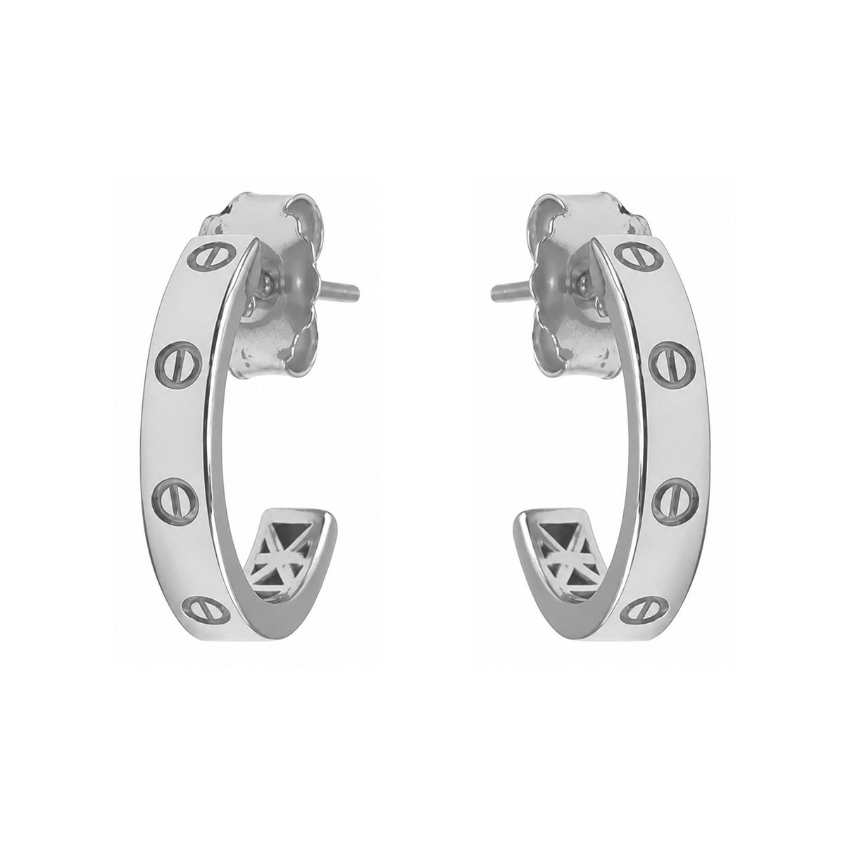 Arracada Inspirada Cartier 1:1 Amor, Plata .925 con Baño de Rodio