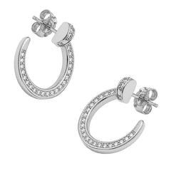 Arracada Inspirada Cartier 1:1 Clavo con Circonias, Plata .925 con Baño de Rodio