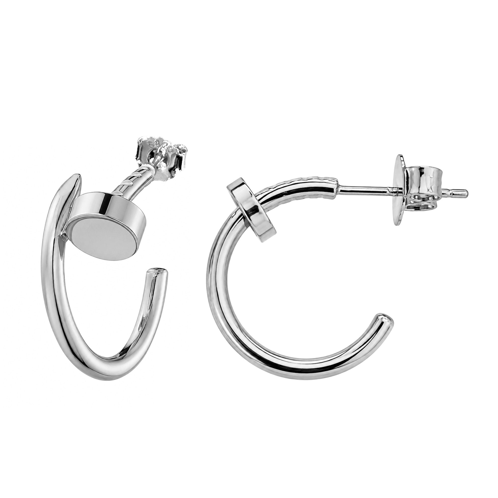 Arracada Inspirada Cartier 1:1 Clavo, Plata .925 con Baño de Rodio