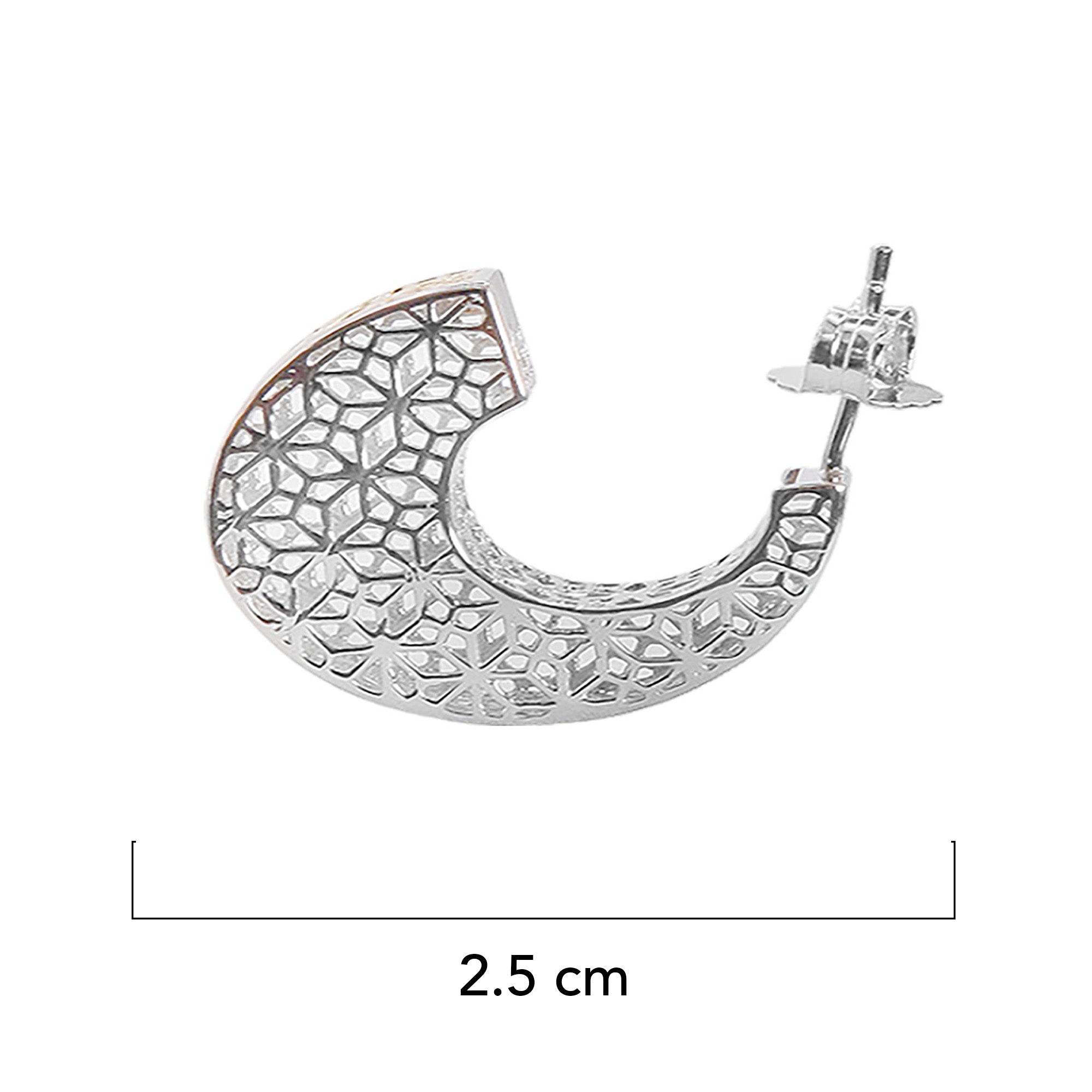 Arracada Filigrana Floral Colección Esencia Plata .925 con Baño de Oro 18K y Baño de Rodio