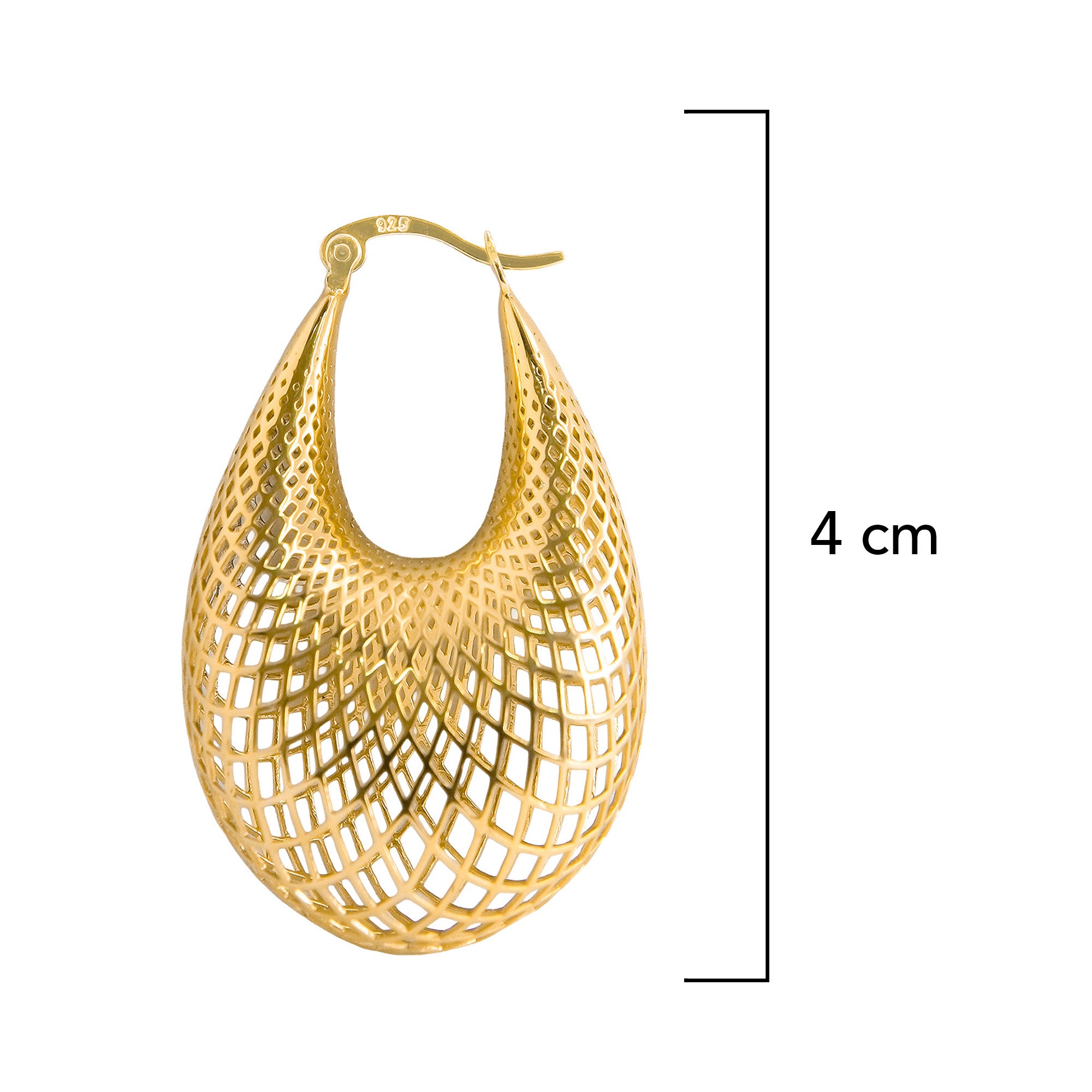 Arracada Filigrana Gota de Red Colección Esencia Plata .925 con Baño de Oro 18K