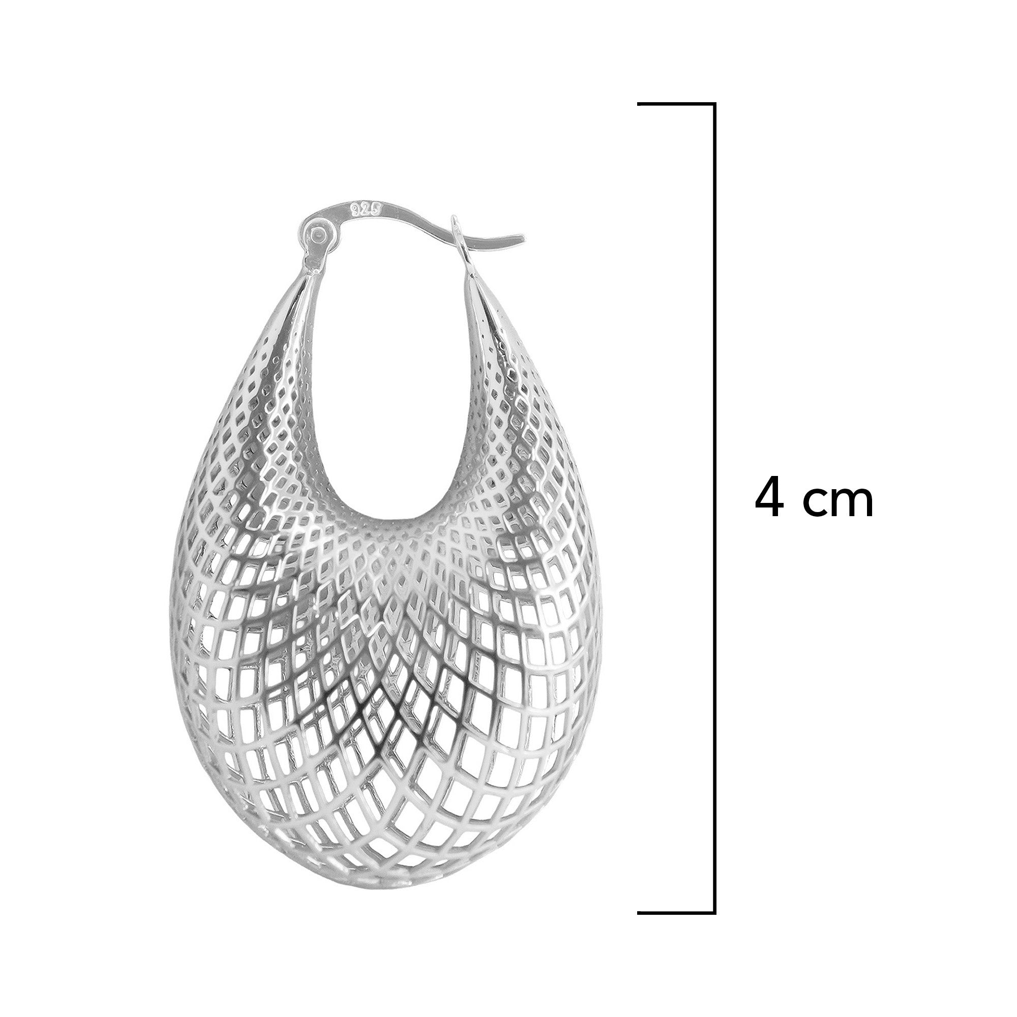 Arracada Filigrana Gota de Red Colección Esencia Plata .925 con Baño de Rodio