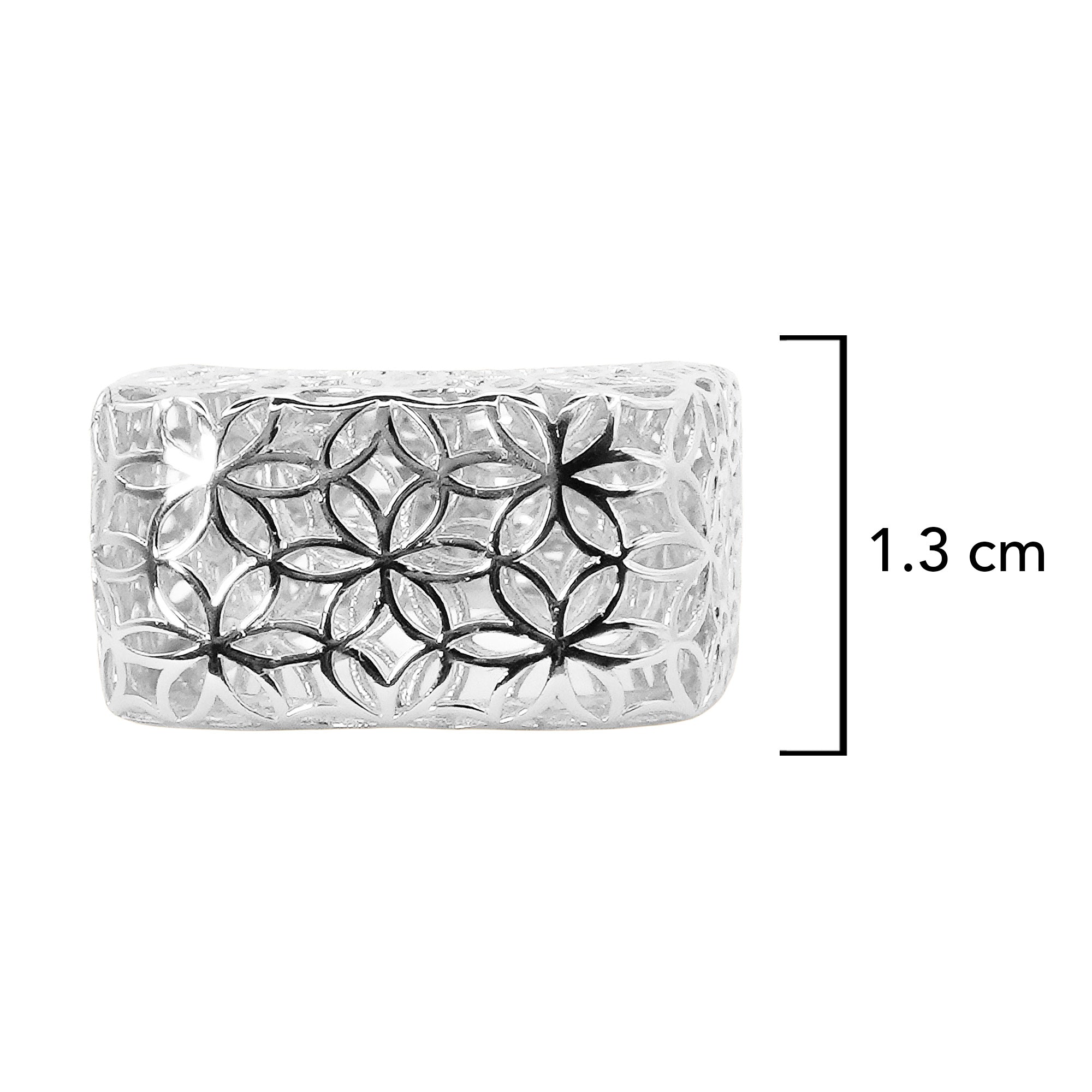 Anillo Filigrana Cuadrado Floral Colección Esencia Plata .925 con Baño de Rodio
