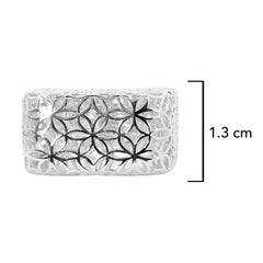 Anillo Filigrana Cuadrado Floral Colección Esencia Plata .925 con Baño de Rodio