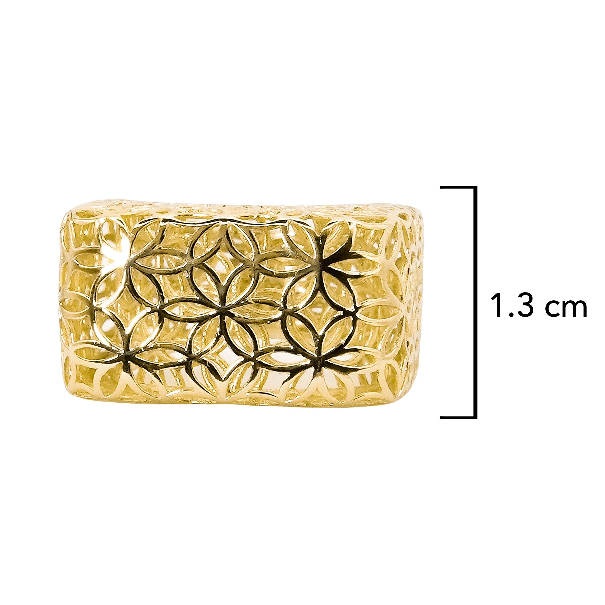 Anillo Filigrana Cuadrado Floral Colección Esencia Plata .925 con Baño de Oro 18k