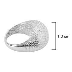 Anillo Filigrana Bombeado Red Colección Esencia Plata .925 con Baño de Rodio