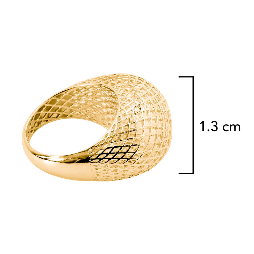 Anillo Filigrana Bombeado Red Colección Esencia Plata .925 con Baño de Oro 18K