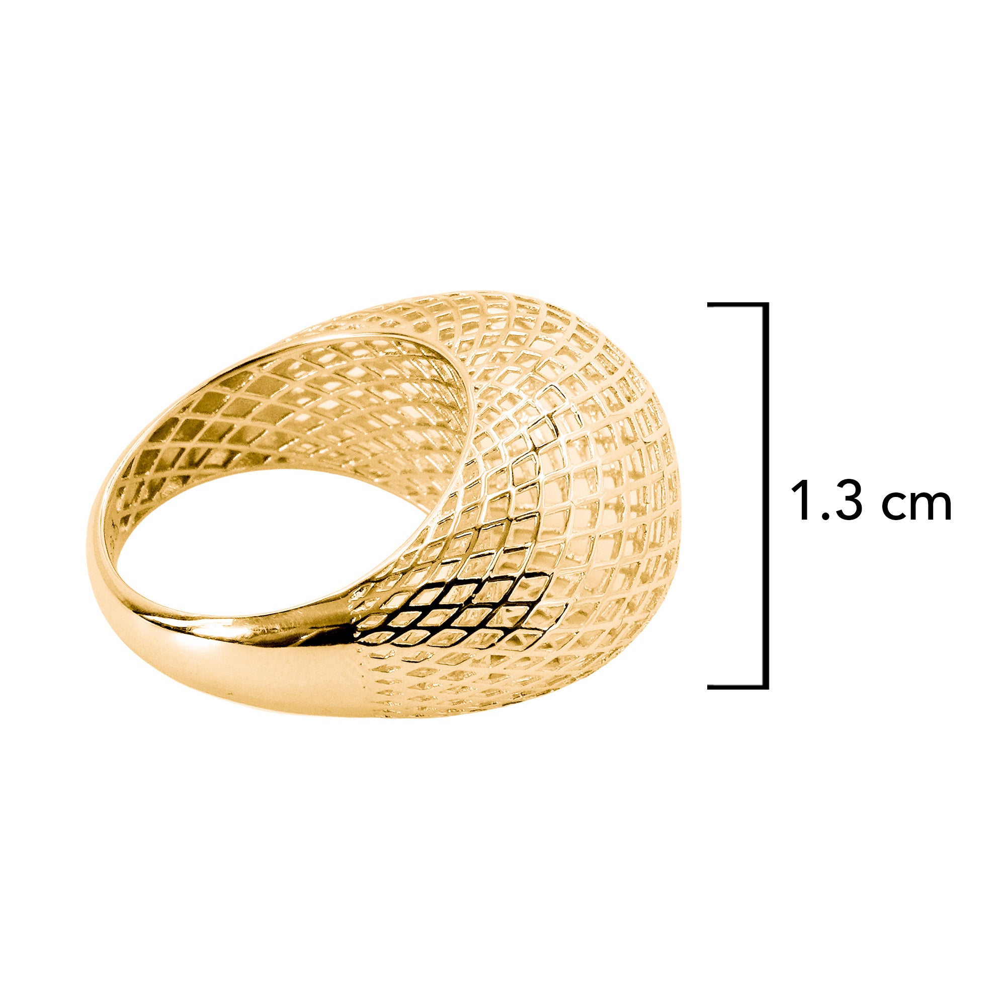 Anillo Filigrana Bombeado Red Colección Esencia Plata .925 con Baño de Oro 18K