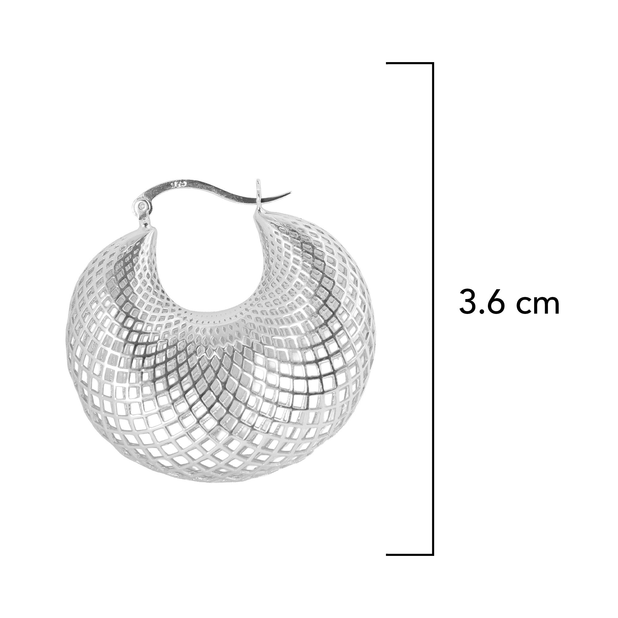 Arracada Filigrana Bolsita Ovalada Colección Esencia Plata .925 con Baño de Rodio