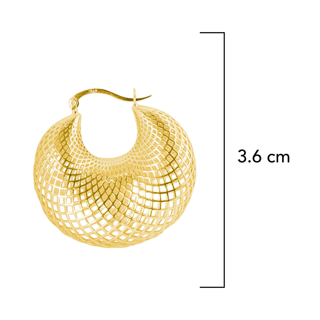 Arracada Filigrana Oval Bolsita Colección Esencia Plata .925 con Baño de Oro 18K