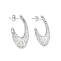 Arracada Filigrana Floral Delgada Colección Esencia Plata .925 Baño de Rodio