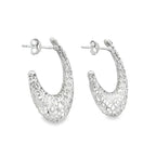 Arracada Filigrana Floral Delgada Colección Esencia Plata .925 Baño de Rodio