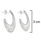 Arracada Filigrana Floral Delgada Colección Esencia Plata .925 Baño de Rodio