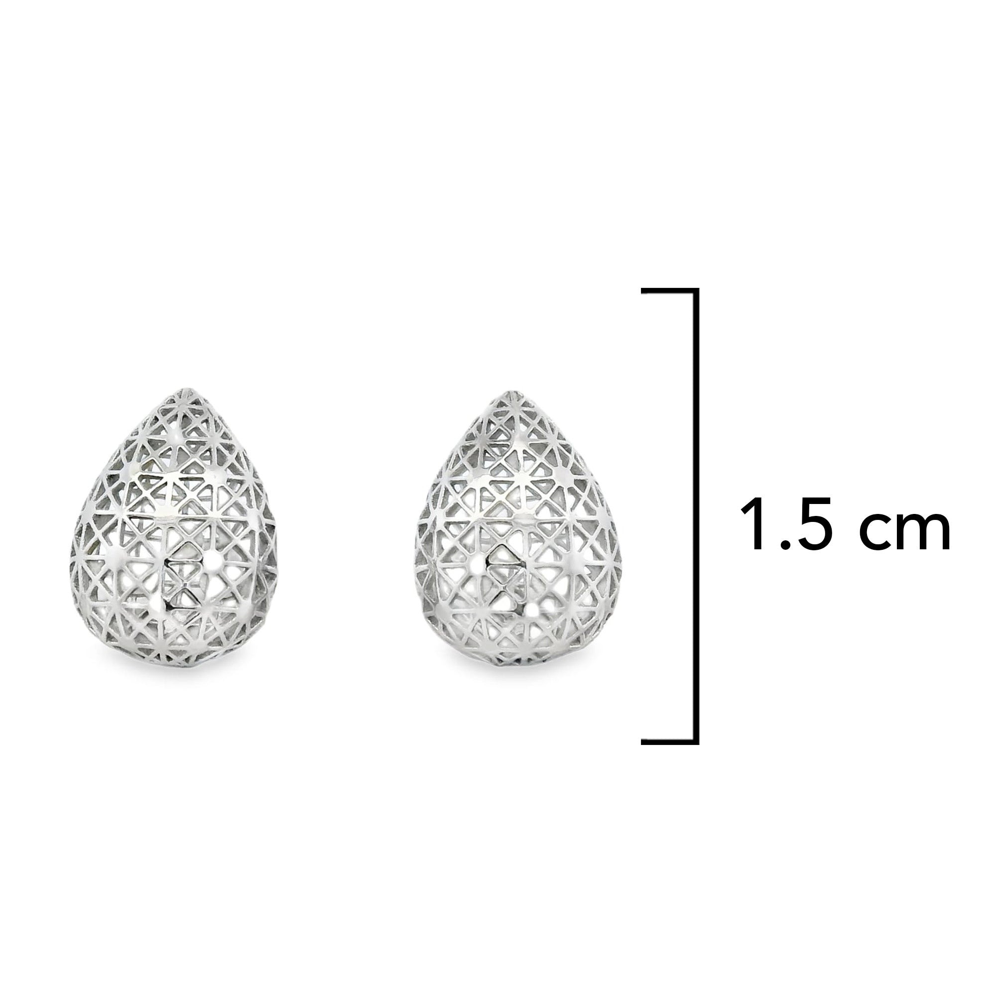 Arete Filigrana Gota Chica Colección Esencia Plata .925 con Baño de Rodio