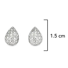 Arete Filigrana Gota Chica Colección Esencia Plata .925 con Baño de Rodio
