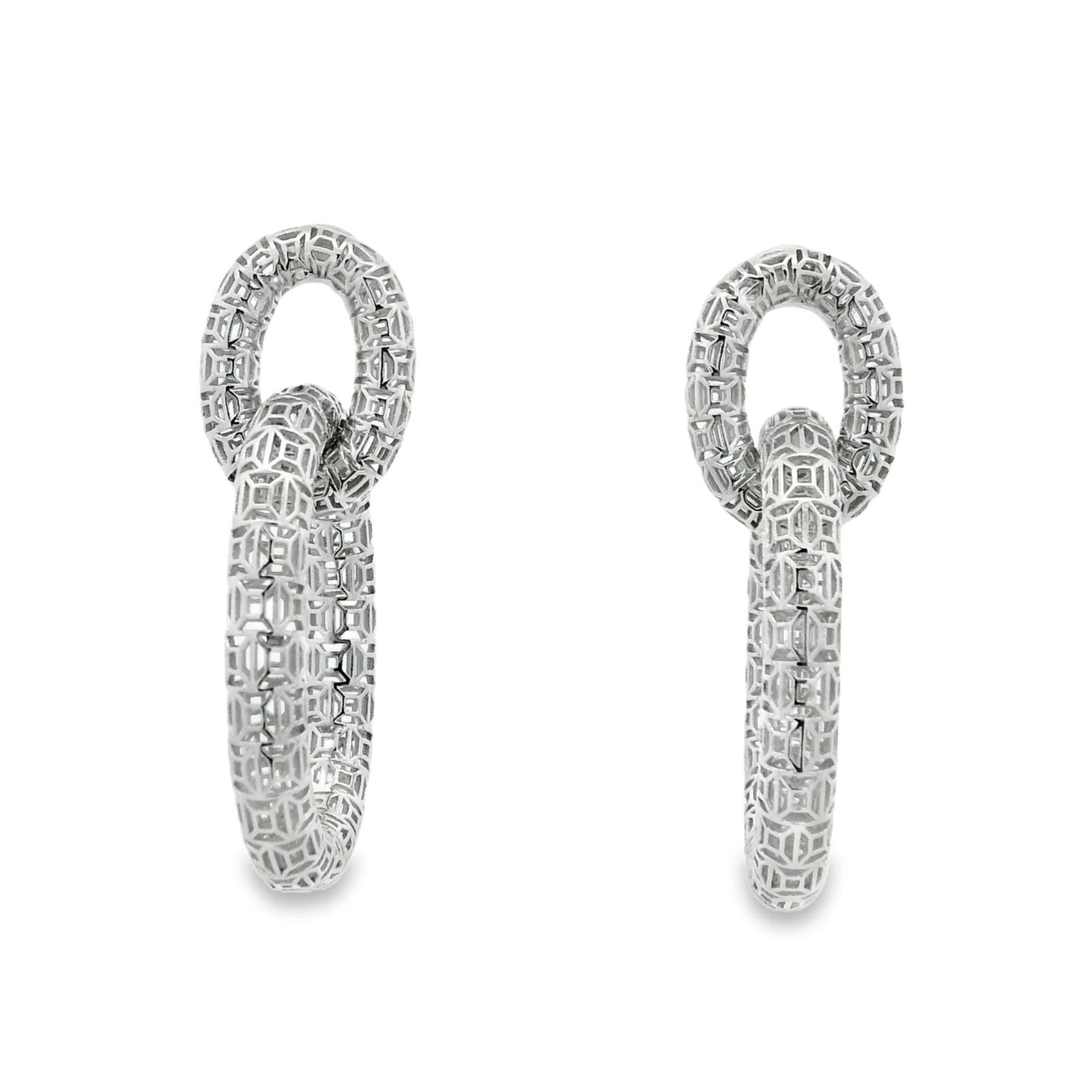 Arete Filigrana Eslabón Colección Esencia Plata .925 con Baño de Rodio