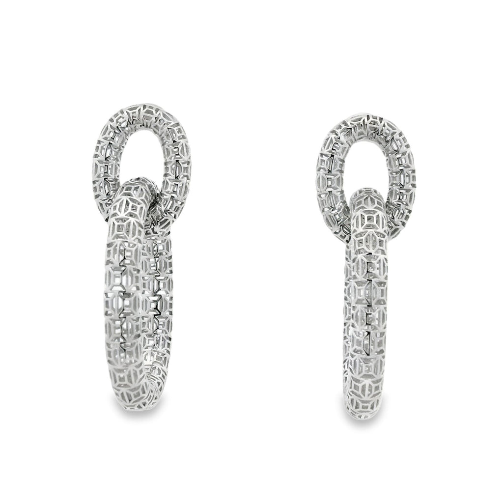 Arete Filigrana Eslabón Colección Esencia Plata .925 con Baño de Rodio