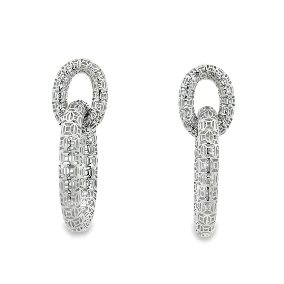 Arete Filigrana Eslabón Colección Esencia Plata .925 con Baño de Rodio