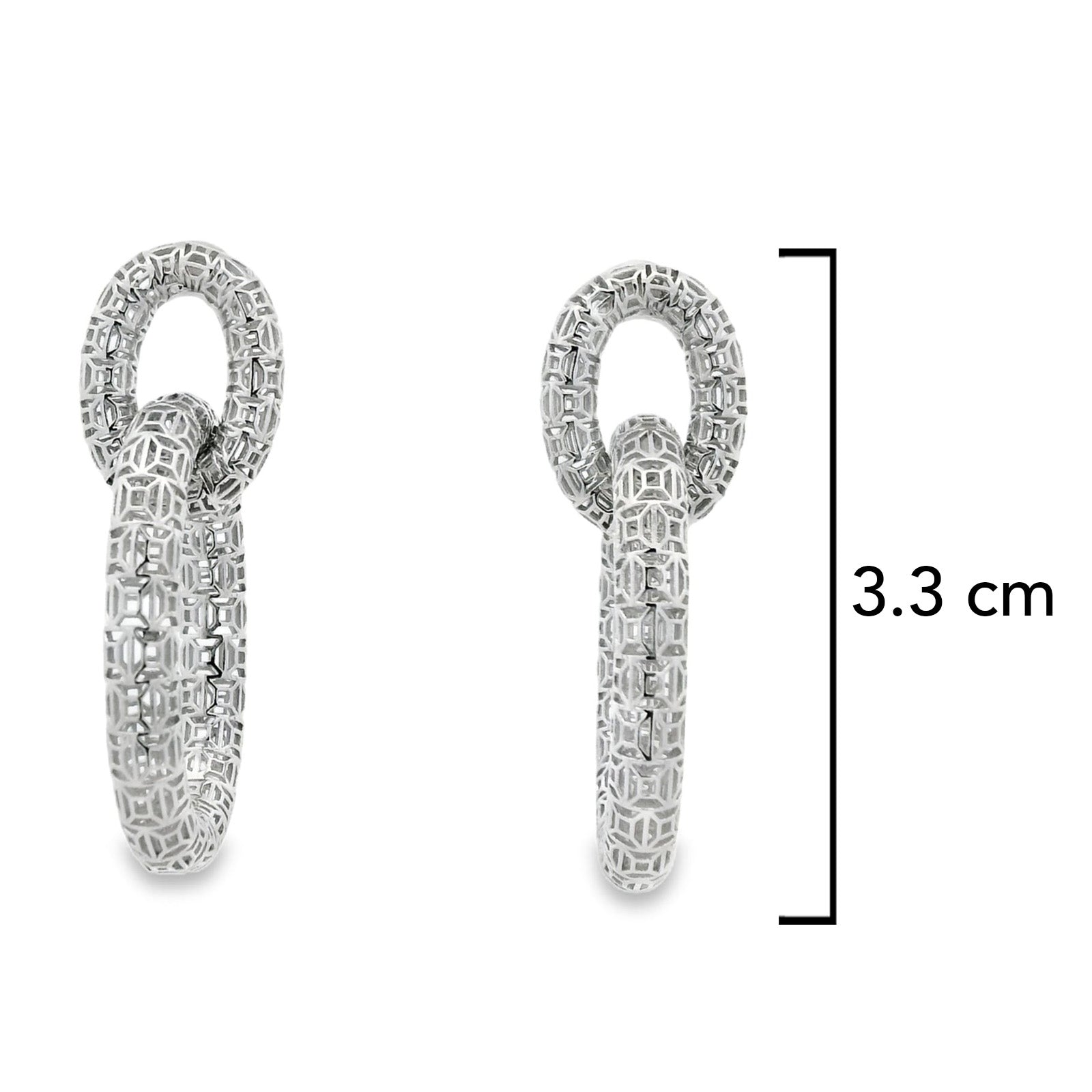 Arete Filigrana Eslabón Colección Esencia Plata .925 con Baño de Rodio