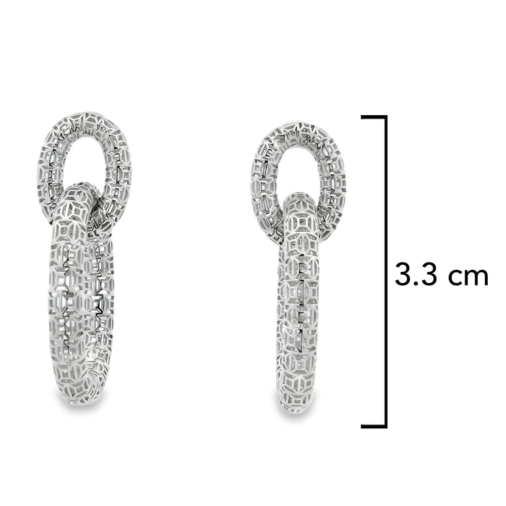 Arete Filigrana Eslabón Colección Esencia Plata .925 con Baño de Rodio