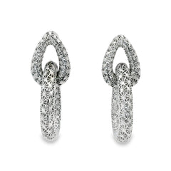 Arete Filigrana Gota Eslabón Colección Esencia Plata .925 con Baño de Rodio