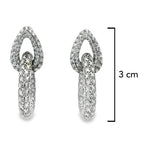 Arete Filigrana Gota Eslabón Colección Esencia Plata .925 con Baño de Rodio
