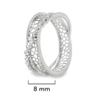 Anillo Filigrana Cruzado con Circonia Colección Esencia Plata .925 con Baño de Rodio