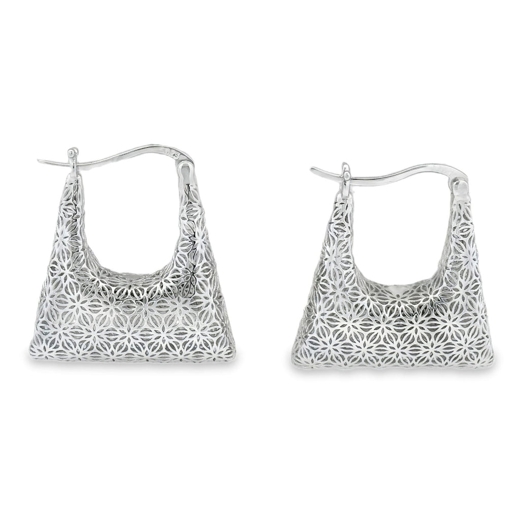 Arracada Filigrana Canasta Colección Esencia Plata .925 Baño de Rodio