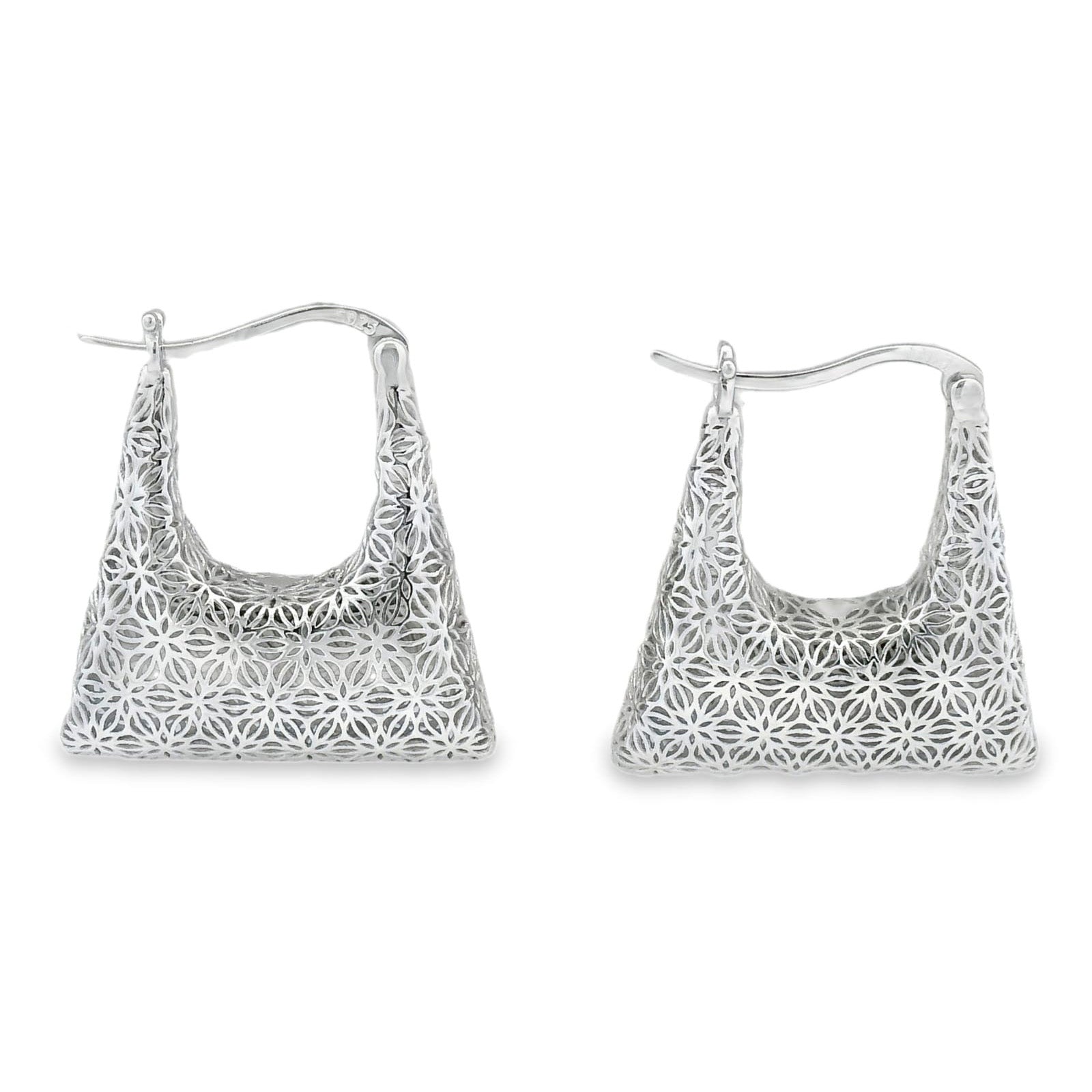Arracada Filigrana Canasta Colección Esencia Plata .925 Baño de Rodio