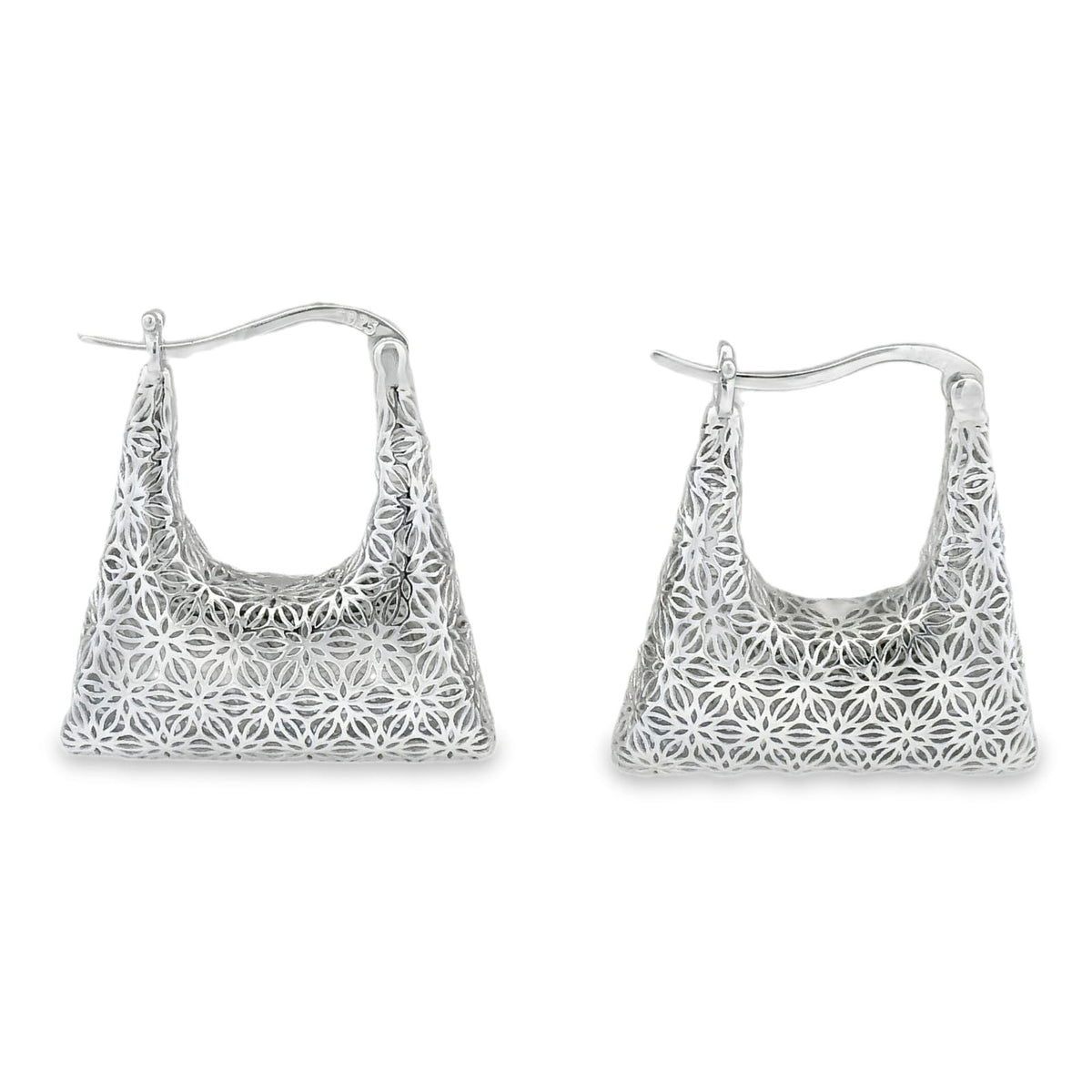 Arracada Filigrana Canasta Colección Esencia Plata .925 Baño de Rodio