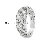 Anillo Filigrana Flores y Lineas Coleccion Esencia Plata .925 con Baño de Rodio