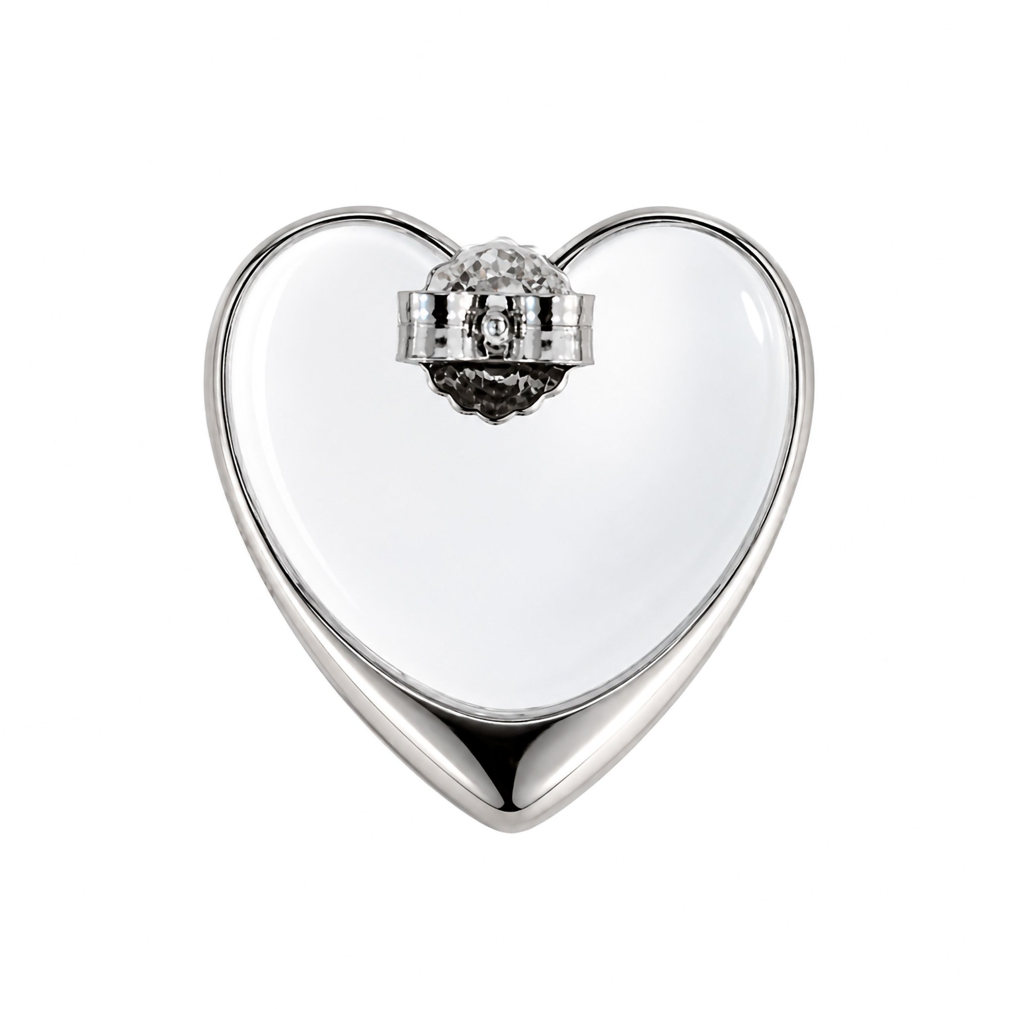 Aretes Maxi Corazones Lisos Latido de Plata, Plata .925 con Baño de Rodio