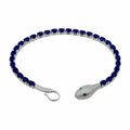 Pulsera Piedra Preciosa Serpiente con Zafiros y Circonias, Plata .925 con Baño de Rodio