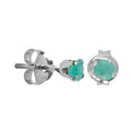Broquel Piedras Preciosas Esmeralda Plata .925 con Baño de Rodio