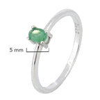 Anillo Piedra Preciosa Esmeralda, Plata .925 con Baño de Rodio