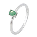 Anillo Piedra Preciosa Esmeralda, Plata .925 con Baño de Rodio