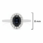 Anillo Piedra Preciosa Ónix Óvalo con Circonias Blancas, Plata .925 con Baño de Rodio