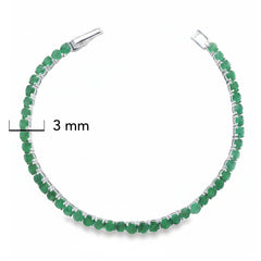 Pulsera Piedras Preciosas Círculos de Esmeralda Plata .925 con Baño de Rodio