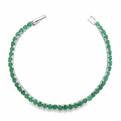 Pulsera Piedras Preciosas Círculos de Esmeralda Plata .925 con Baño de Rodio
