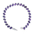 Pulsera Piedras Preciosas Amatista con Broche Plata .925 con Baño de Rodio