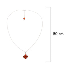 Collar Van Flor Ambar Polaco Plata .925. Cadena 50cm más 5 cm de extensión