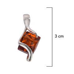 Dije Cubo 3 cm Ambar Polaco Plata .925