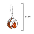 Arete Gatito en la Luna 3.5 cm Ambar Polaco Plata .925